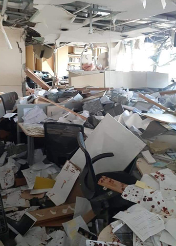 Château Marsyas offices pictured ruined after the Beirut blast