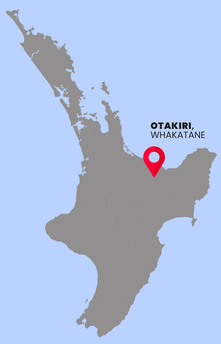 New Zealand's North Island and Oravida's location in Otakiri Whakatane