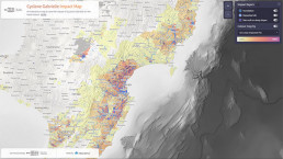 Screenshot of Social Wellbeing Agency's Impact Map of Cyclone Gabrielle