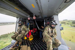 Interior of a NH90 Helicopter Response Effort